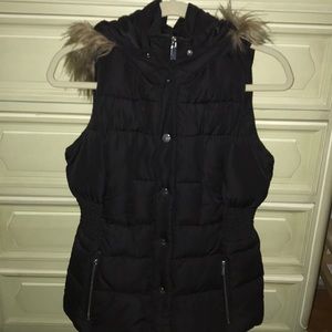 black winter vest